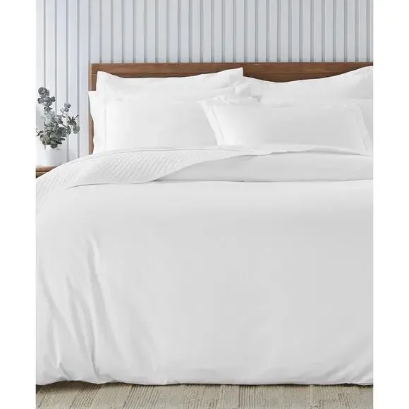 Charter Club Damask King Comforter Set White 3 Pc Cotton Blend NEW $400 - Picture 3 of 8